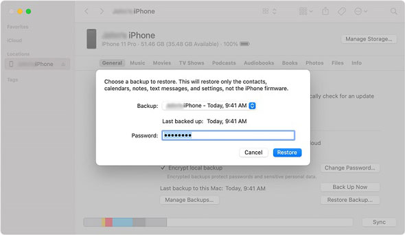 click restore