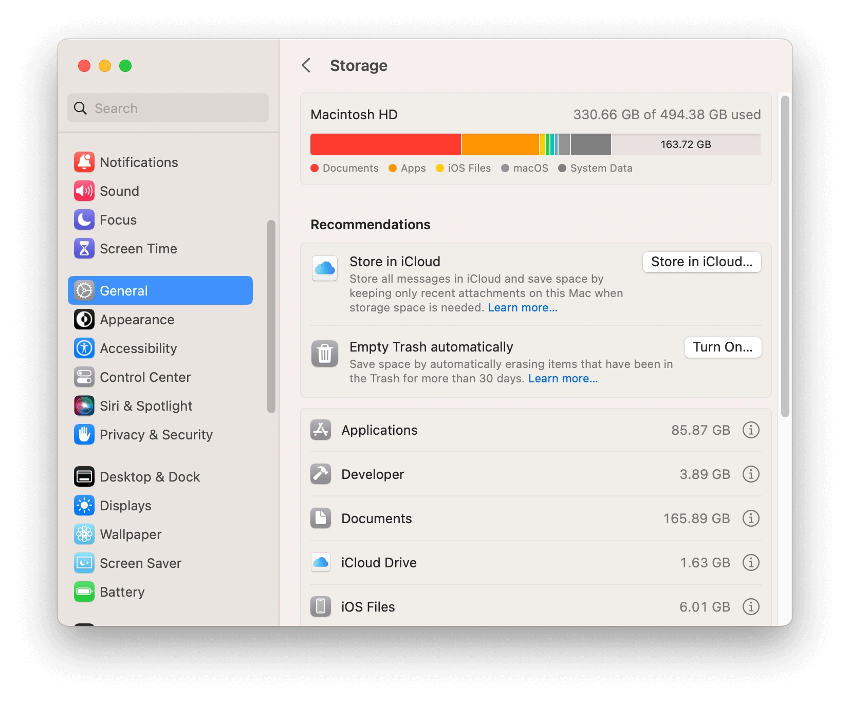 check storage
