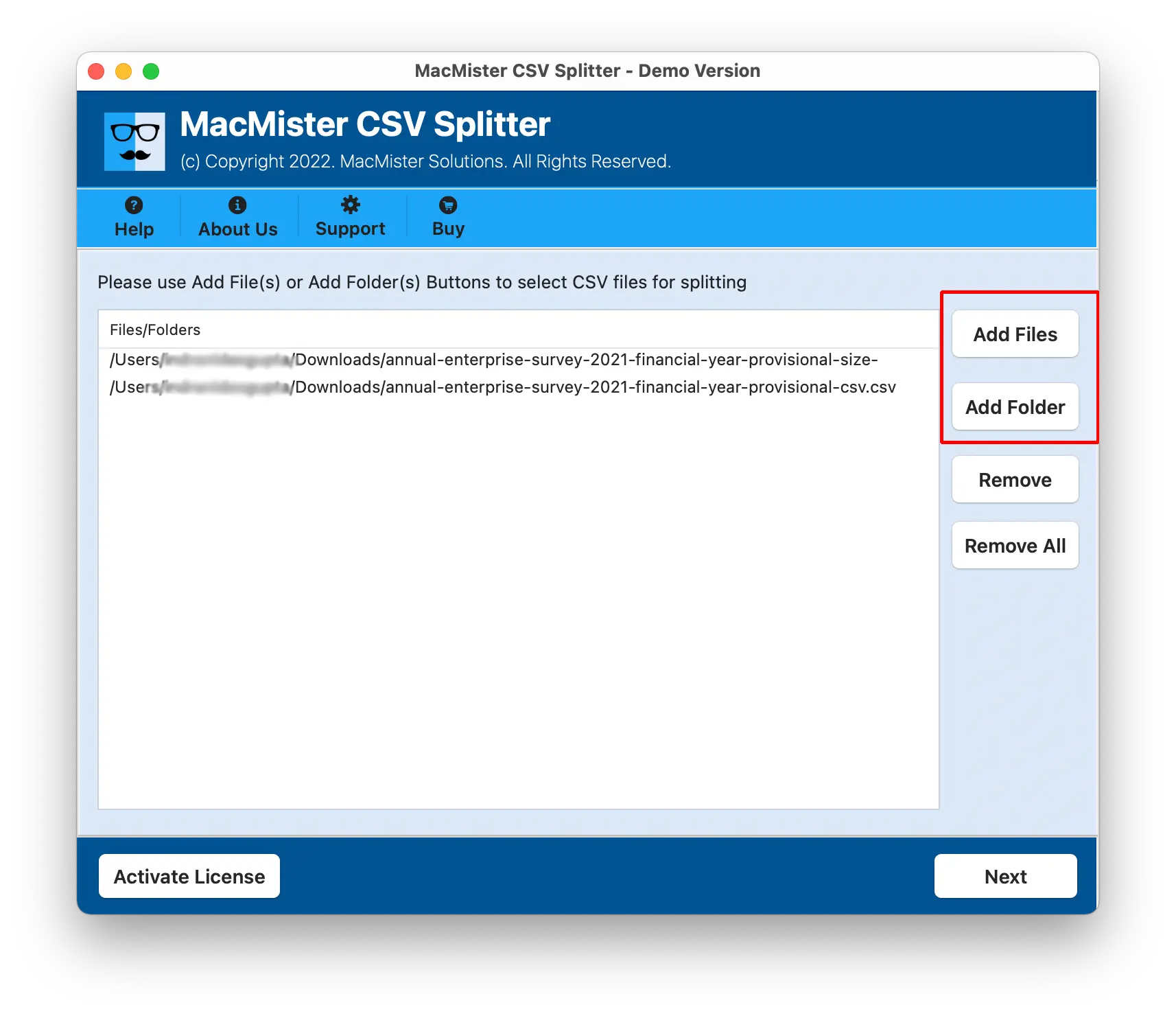 add csv file
