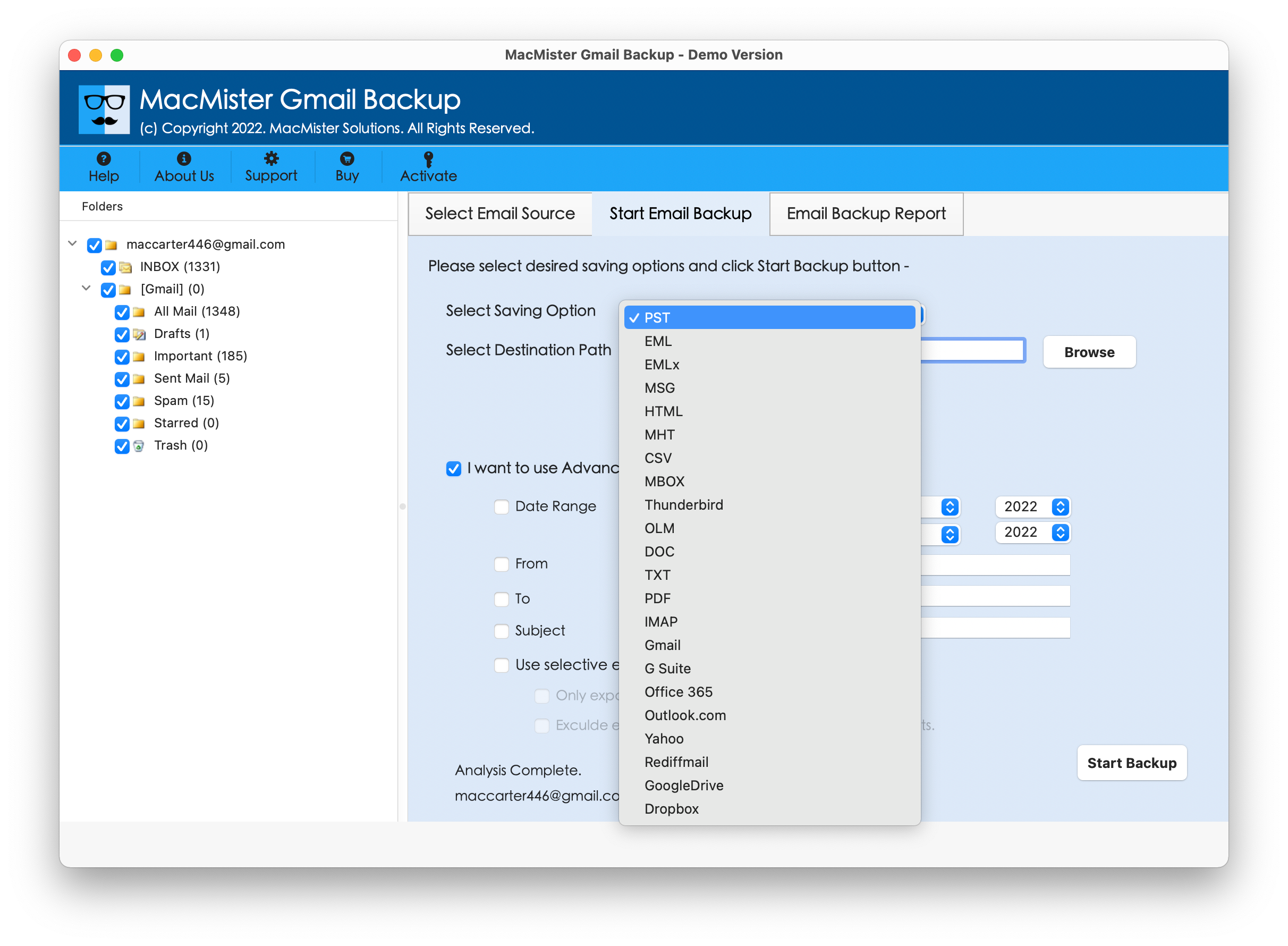 choose file saving option