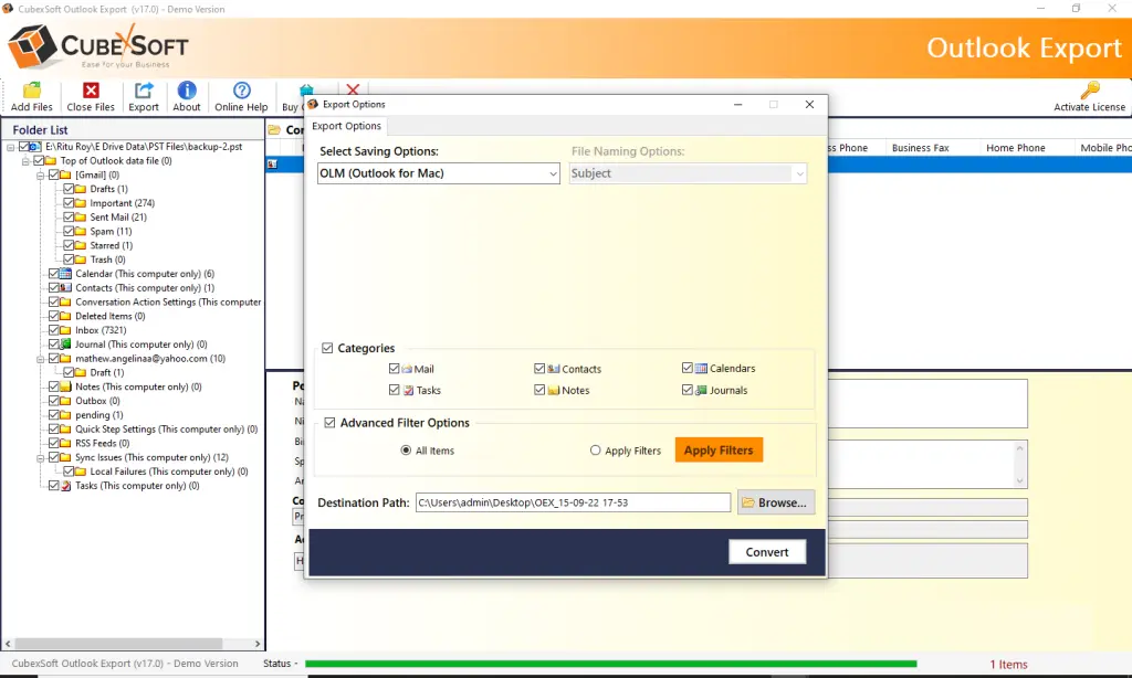 pst to olm app for Windows