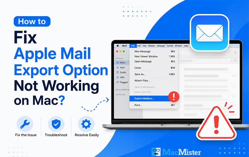 apple mail export option not working