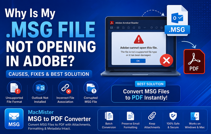 Fix .MSG File Not Opening in Adobe by Converting Outlook MSG Files to PDF