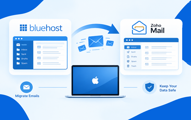 How to Migrate Bluehost email to Zoho Mail Account